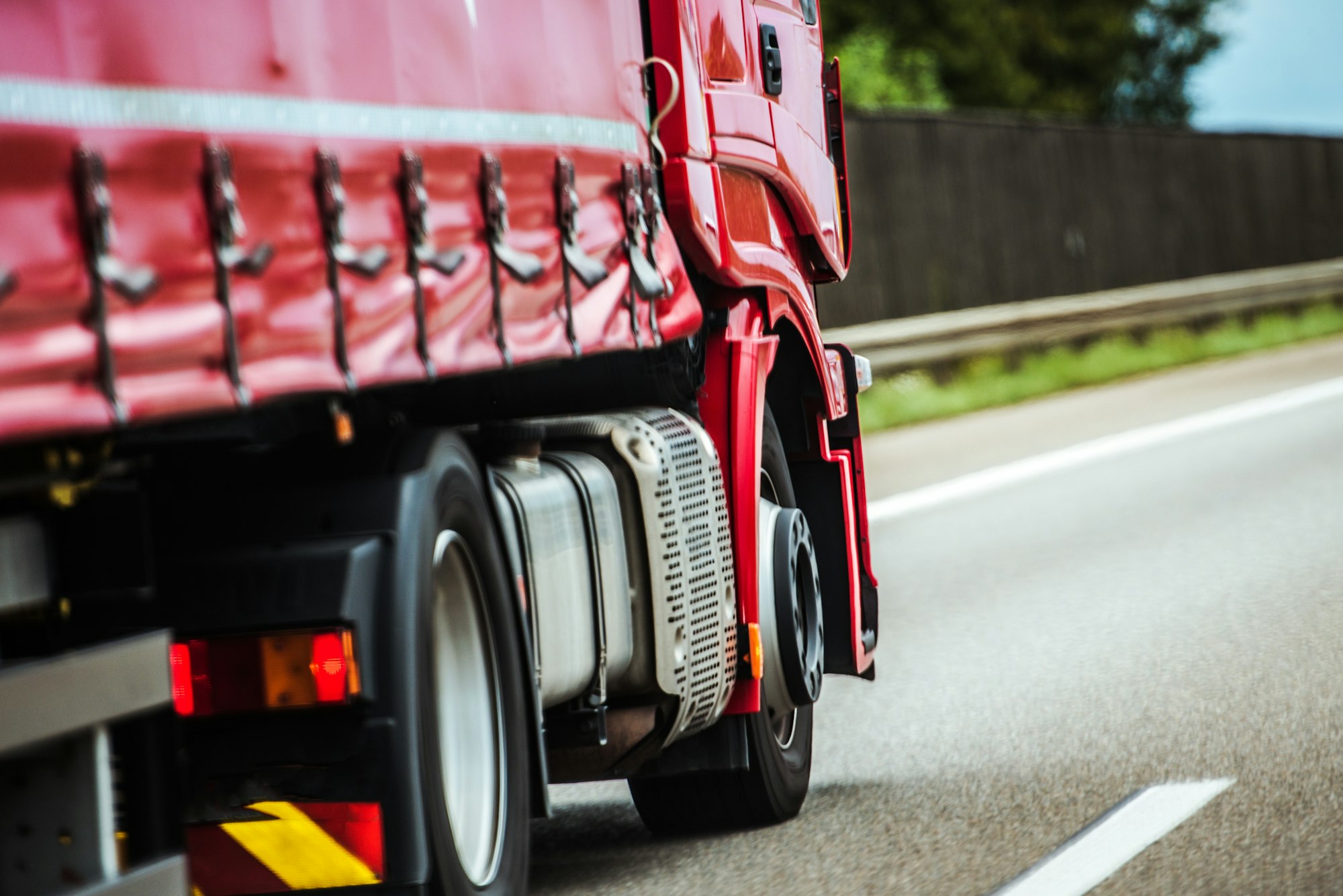 Red Truck on the Road